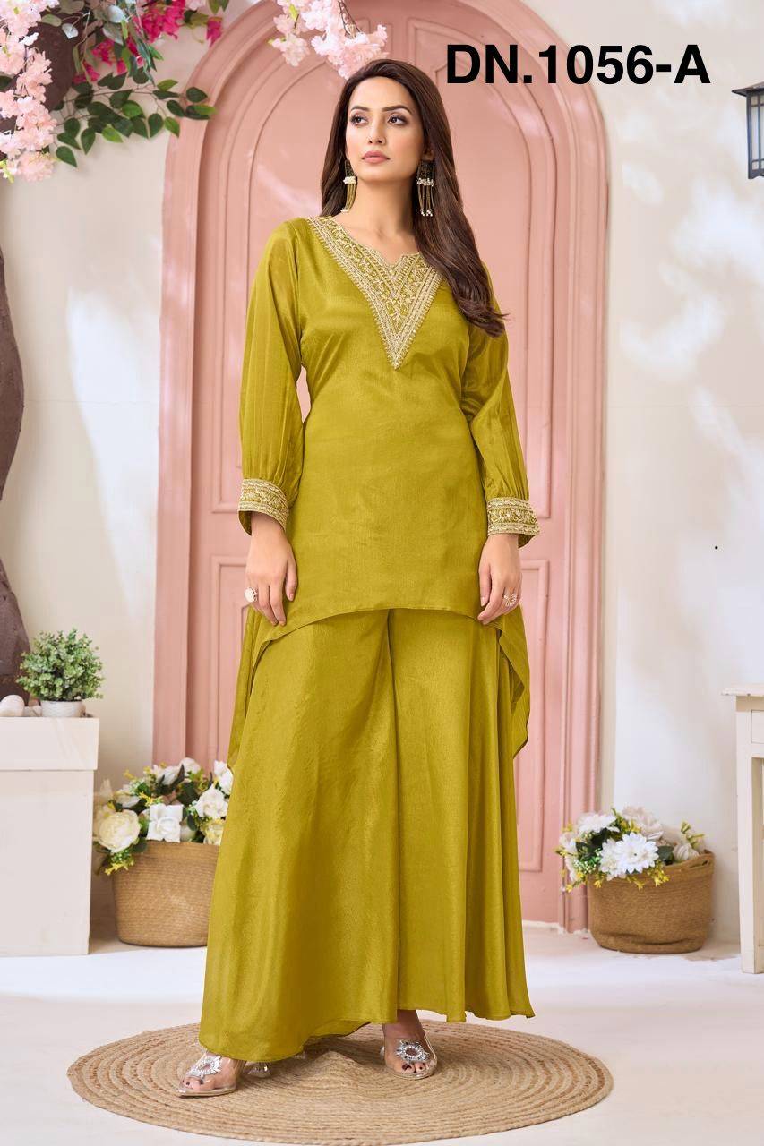 FZ Falsa by KAAMIRI 1056A To 1056E Series Beautiful Fancy Stylish Colourful casual Heavy Chinon Co-ord sets At Wholesale Price
